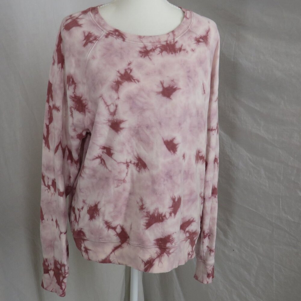 Athleta Pink Maroon Tie‑Dye Long Sleeve Top | Size S